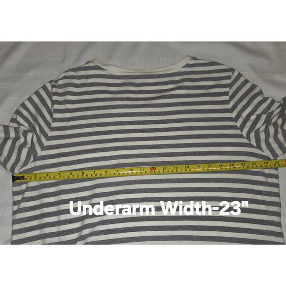Style & Co Sport The Essential Sweatshirt Top Womens XL Gray Stripes Design - Picture 10 of 16